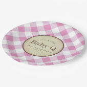 Baby shower van roze meiden papieren bordje (Gekanteld)