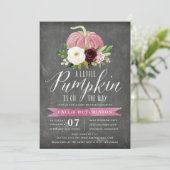 Baby shower van roze pompoenen Chalkboard Kaart (Staand voorkant)