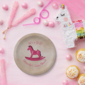 Baby shower van roze Rocking Horse Papieren Bordje (Feest)