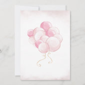 Baby shower van roze Teddy Bear-ballonnen Kaart (Achterkant)