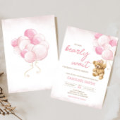 Baby shower van roze Teddy Bear-ballonnen Kaart