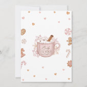 Baby shower van roze wintermeisje kaart (Achterkant)