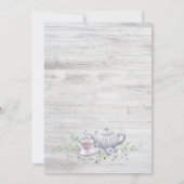 Baby shower van Rustic Wood Tea Party Kaart (Achterkant)