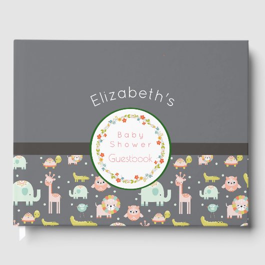 Baby shower van safaridieren gastenboek (Voorkant)