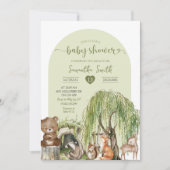 Baby shower van Sage Green Woodland Animals Kaart (Voorkant)