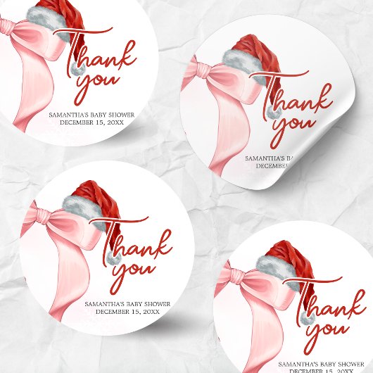 Baby shower van Santa Winter Ronde Sticker