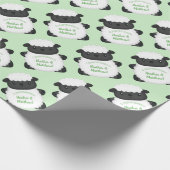 Baby shower van schapen Groen Cadeaupapier (Hoek)