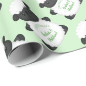 Baby shower van schapen Groen Cadeaupapier (Rol Hoek)