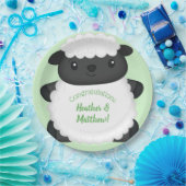 Baby shower van schapen Groen Papieren Bordje (Feest)