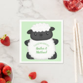 Baby shower van schapen Groen Servet (Insitu)