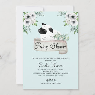 Baby shower van schapen kaart
