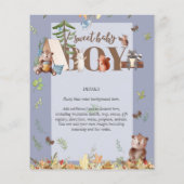 Baby shower van schattig Beer-kampeer in (Achterkant)