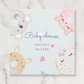 baby shower van schattig dier donuteert monogram bedankjes labels (Voorkant)