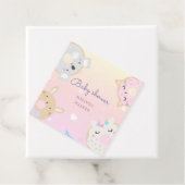 baby shower van schattig dier donuteert monogram bedankjes labels (In situ)