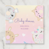 baby shower van schattig dier donuteert monogram bedankjes labels (Voorkant)
