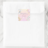 baby shower van schattig dier donuteert monogram vierkante sticker (Tas)