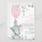 Baby shower van schattige olifantengroen kaart (Voorkant)