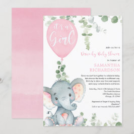 Baby shower van schattige olifantengroen kaart