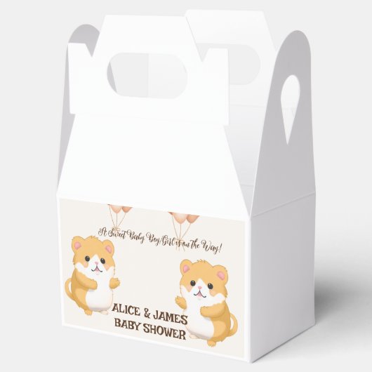Baby shower van Schattigee hamster Bedankdoosjes (Geopend)