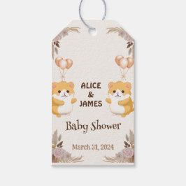 Baby shower van Schattigee hamster Cadeaulabel