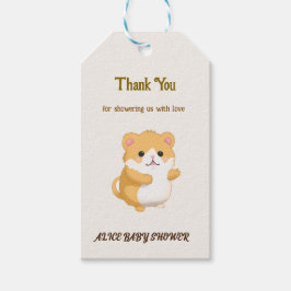 Baby shower van Schattigee hamster Cadeaulabel