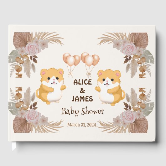 Baby shower van Schattigee hamster Gastenboek (Voorkant)