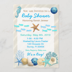 Baby shower van Seaside Oceanic Boy Kaart