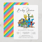 Baby shower van  Sesamstraat Vrienden Kaart (Voorkant / Achterkant)