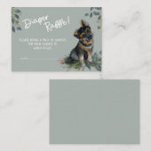 Baby shower van Shepherd Dog Diaper Raffle Informatiekaartje (Voorkant / Achterkant)