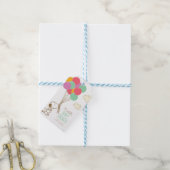 Baby shower van snoopy en ballonnen cadeaulabel (Met Touw)