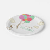 Baby shower van snoopy en ballonnen papieren bordje (Gekanteld)