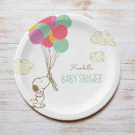 Baby shower van snoopy en ballonnen papieren bordje