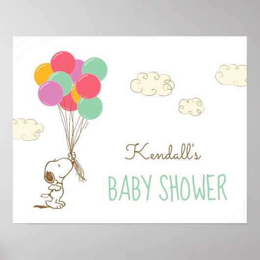 Baby shower van snoopy en ballonnen poster (Voorkant)