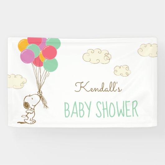 Baby shower van snoopy en ballonnen spandoek (Horizontaal)