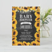 Baby shower van soennitisch zonnebloemkarton kaart (Staand voorkant)