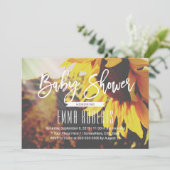 Baby shower van soennitische zonnebloemen kaart (Staand voorkant)