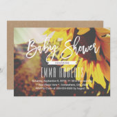 Baby shower van soennitische zonnebloemen kaart (Voorkant / Achterkant)