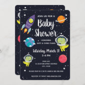 Baby shower van Space Dinosaur Galaxy Kaart (Voorkant / Achterkant)