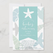 Baby shower van Starfish & Seashells Turquoise per Kaart (Voorkant)