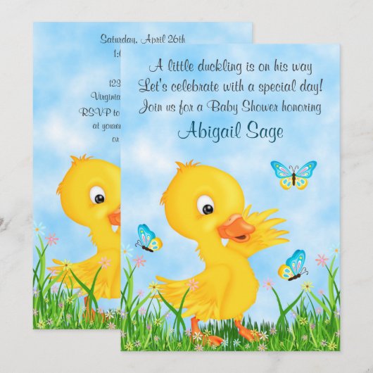 Baby shower van stekelstaarten en botervliegen kaart (Voorkant / Achterkant)