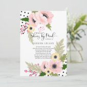 Baby shower van Stippen van de Pink Yellow Poppies Kaart (Staand voorkant)