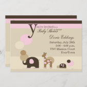 Baby shower van stoofdieren kaart (Voorkant / Achterkant)