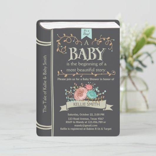  Baby shower van Storybook Kaart (Staand voorkant)