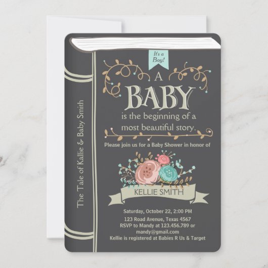  Baby shower van Storybook Kaart (Voorkant)