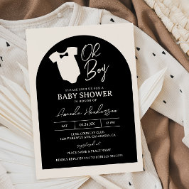 Baby shower van Stropdas met zwarte en Cream Boy B Kaart