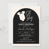 Baby shower van Stropdas met zwarte en Cream Boy B Kaart (Voorkant)