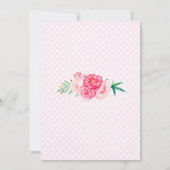 Baby shower van suiker en specerijen, roze waterve kaart (Achterkant)