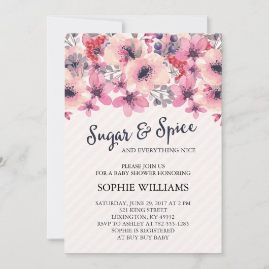 Baby shower van suikerbieten en specerijen kaart (Voorkant)