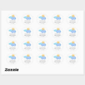 Baby shower van Sunshine and Clouds Boy Ronde Sticker (Vel)