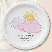 Baby shower van Sunshine and Clouds Girl Papieren Bordje